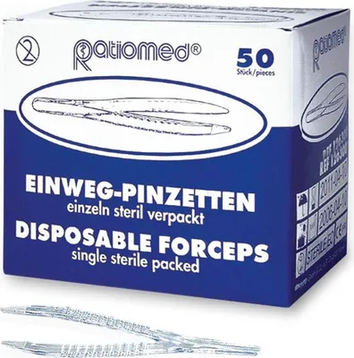 Produktbild von megro Ratiomed Einweg Pinzetten steril Spenderbox 50 Stück