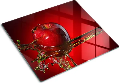Imagen del producto de Cubierta para placa de cocina – Cubierta para placa de inducción – Placa de vidrio protectora – 60x52 cm – Placas de vidrio protectoras para cocina – Vidrio templado – Manzana y agua