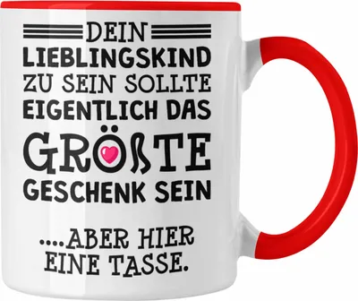 Produktbild von Trendation - Mama Geschenk Muttertagsgeschenk Tasse von Sohn Tochter Lieblingskind Tasse mit Spruch (Rot)