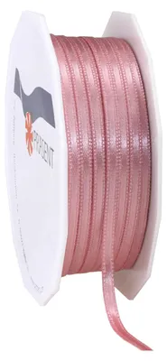 Satinband Altrosa 50 m x 3 mm, Polyester, auf Spule