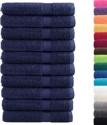 Produktbild von vidaXL Premium Saunatücher SOLUND 10 Stk. Marineblau 80x200 cm 600 g/m²