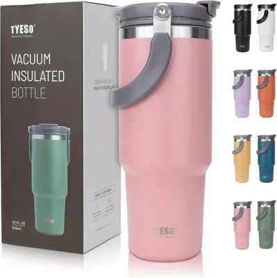 Produktbild von Famanu Thermomok 900 ml mit Deckel und Strohhalm - Rosa