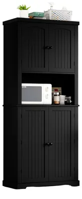 Image de Armoire de cuisine - Armoire buffet - Armoire de rangement - Meuble haut - Armoire à pharmacie - Polyvalente - 7 étagères