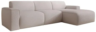 Obrázek produktu pro Selsey Bouvi – rohová pohovka, ottoman vpravo, světle béžová, bouclé