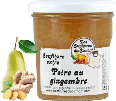 Produktbild von Les Confitures du Climont Birne & Ingwer Konfitüre extra 350g – Handgemacht