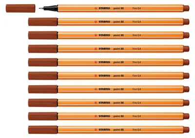 Image de Fineliner - STABILO pointe 88 - paquet de 10 - jaune rougeâtre