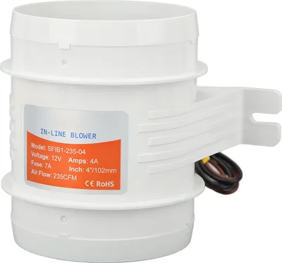 Zdjęcie produktu dla 4-calowy wentylator zęzowy DC12V 235CFM Wysokowydajny elektryczny wentylator zęzowy do samochodów kempingowych, łodzi i jachtów