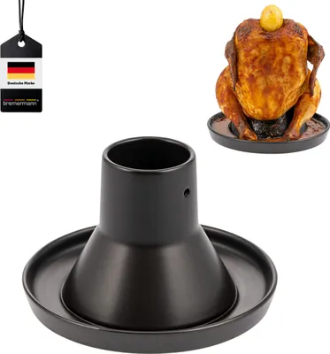 Produktbild von bremermann Hähnchenbräter, Geflügelhalter aus Steingut, Hähnchengriller schwarz