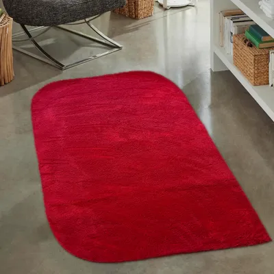 Immagine prodotto di Tappeto da salotto con angoli arrotondati | lavabile | rosso | Dimensioni: 60x110 cm