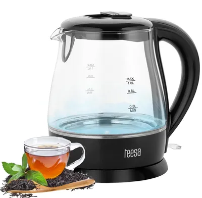 Zdjęcie produktu dla Teesa TSA1030B Czajnik szklany 1 L, 1620 W, czarny