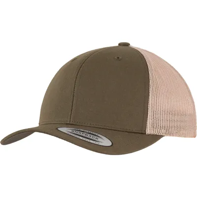 Produktbild von FLEXFIT 6606T | Retro Trucker 2-Tone Cap / Kappe / Mütze / Hut - Farbe: Mossgreen/Khaki - Größe: One Size