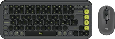 Immagine prodotto di Logitech POP Icon Combo - Set di tastiera e mouse - senza fili - Bluetooth LE - QWERTY - Italiano - Grafite, verde (920-