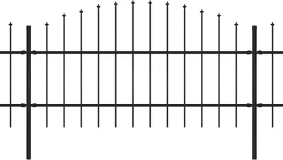 Produktbild von vidaXL Gartenzaun mit Speerspitze Stahl 1781,5 x 100 cm Schwarz