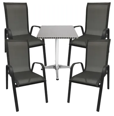 Productafbeelding van Bistro set, 5-delig, antraciet/zwart