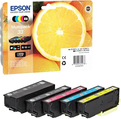 Obrázok produktu pre Epson Oranges Multipack 5-farebný atrament 33 Claria Premium