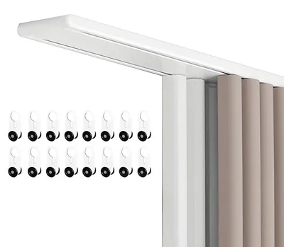Zdjęcie produktu dla Drążek do zasłon, aluminiowy, dwutorowy, montaż sufitowy, biały, 440 cm