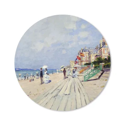 Produktbild von MuchoWow® Mauspad Mousepad Die Promenade von Trouville - Claude Monet 20x20 cm - Mousepads - Maus Mat - Pad - Mausunterlage - Schreibtischmatte