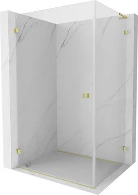 Produktbild von Mexen Lunar-B L Duschkabine schwenkbar links 95 x 90 cm, transparent, gold gebürstet - 832L-095-090-55-00-L