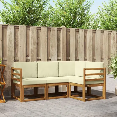 Produktbild von Outdoor-Sofagarnitur - VIDAXL - Terrassen-Sofa - mit Kissen - 4 pcs - Natur und Creme