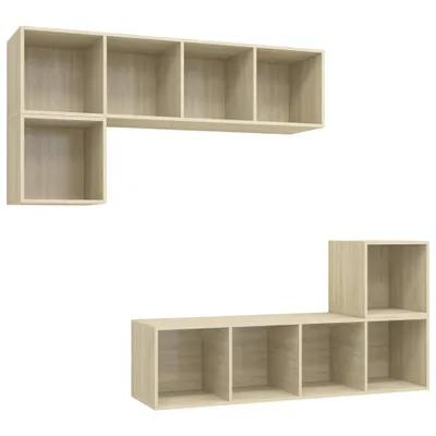 Produktbild von vidaXL 4-tlg. TV-Schrank-Set Sonoma-Eiche Holzwerkstoff