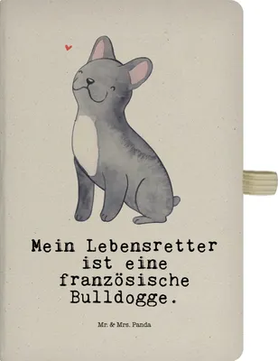 Produktbild von Mr. & Mrs. Panda Notizbuch A5 Französische Bulldogge Lebensretter - Transparent - Geschenk, Skizzenbuch, Reisetagebuch, Tagebuch, Journal, Kladde