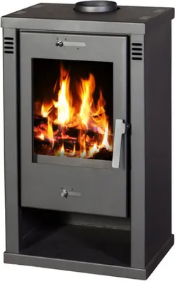 A product shot of a wood-burning stove.