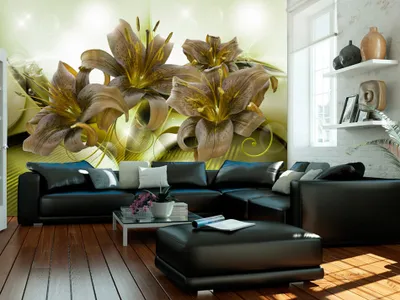 Produktbild von Vlies Fototapete Blumen Lilien 350x256 cm Tapeten Wandtapete XXL Abstrakt b-A-0268-a-c
