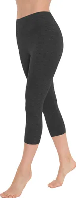 Produktbild von OCERA Damen 3/4 Leggings (Capri) aus atmungsaktiver Baumwolle mit hoher Taille, Standard 100 , Anthrazit - M