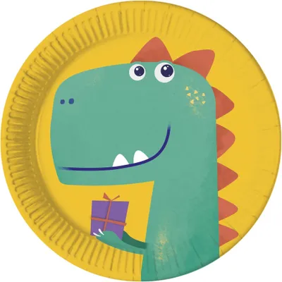 Produktbild von Dinosaurier Roar Party 8 Pappteller 23cm Kompostierbar