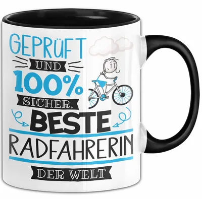 Produktbild von Beste Radfahrerin Der Welt Tasse Geschenk für Eine Radfahrerin Und Sicher Geschenkidee Geburtstag Weihnachten (Schwarz)