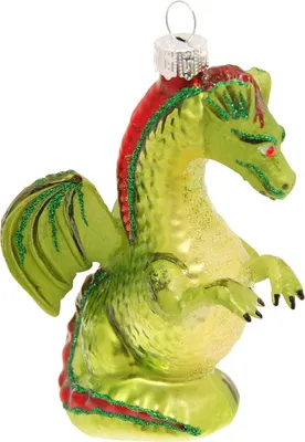 Produktbild von Krebs Glas Lauscha Weihnachtsbaumschmuck - Drache - aus Glas - ca. 12cm - mystische Dekoration