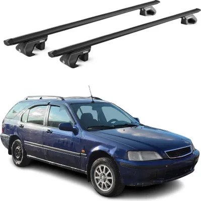 Produktbild von Dachträger Gepäckträger für Honda Civic Wagon 1997-2013 Alu Schwarz 2 tlg ABE