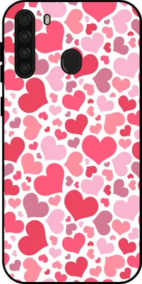 Productafbeelding van Smartphonica telefoonhoesje, geschikt voor:Samsung Galaxy A21, met hartjesprint - Hartjesdesign TPU achterkantbescherming -Kinderhoesje met hartjesdesign
