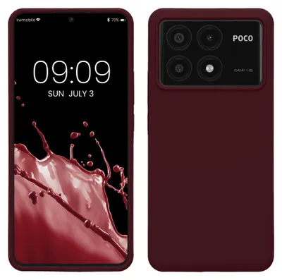 Produktbild von kwmobile Handyhülle für Xiaomi Poco X6 Pro 5G Hülle - Case Silikon - Kabelloses Laden - Schutzhülle Cover in Bordeaux Violett