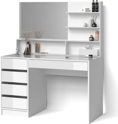 Produktbild von Schminktisch Livinity Imola Weiß 145 cm mit Spiegel, Model 52430
