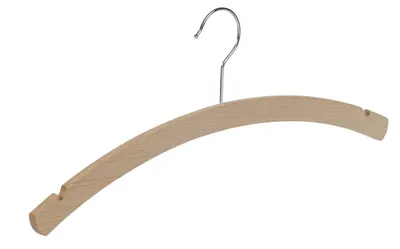 Zdjęcie produktu dla Wieszak na ubrania - naturalne drewno bukowe, zestaw 20 sztuk, 42 cm