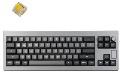 Produktbild von EPOMAKER Shadow-X Gasket Mechanische Tastatur mit Kabel/Bluetooth/kabellos,mit Bildschirm, Gateron Pro Yellow Switch