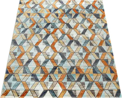 Produktbild von Wohnzimmer Teppich Kurzflor Boho Vintage Design Geometrische Muster Grösse 120x170 cm