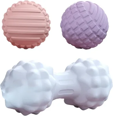 Produktbild von Massagebälle 3er Set, für Selbstmassage, rosa blau lila