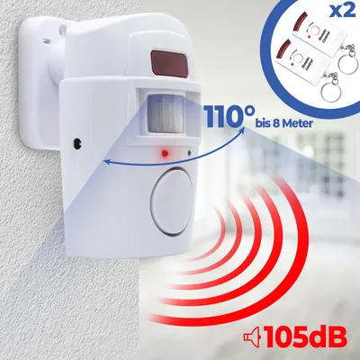 Produktbild von Tür Alarm Anlage Sicherheit System Bewegung Melder Sensor Funk 105 dB Sirene