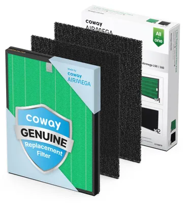 Zdjęcie produktu dla Zestaw filtrów zamiennych do oczyszczacza powietrza Coway Airmega 150, w tym filtr HEPA i filtr z węglem aktywnym