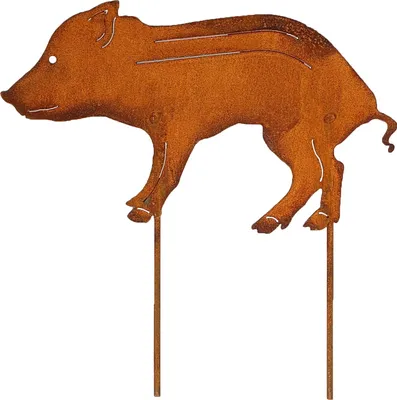 Produktbild von Rost Gartenstecker Frischling 35,5 cm Edelrost Gartendeko Wildschwein Figur