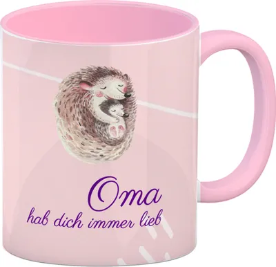 Produktbild von Oma hab dich immer lieb Kaffeebecher Rosa Besonders geeignet als Geschenk für