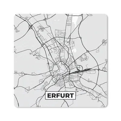 Produktbild von MuchoWow® Mauspad Mousepad Karte - Deutschland - Karte - Erfurt 30x30 cm - Mousepads - Maus Mat - Pad - Mausunterlage - Gaming