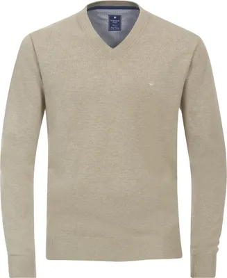 Zdjęcie produktu dla Sweter z dekoltem w szpic REDMOND beżowy XL