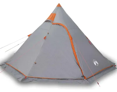 Image de vidaXL Tipi Tente de camping 5 personnes Gris Etanche