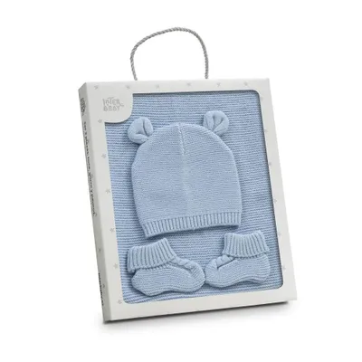 Produktbild von Baby Geschenkset 3-teilig – Decke, Mütze & Schühchen