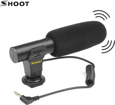 Produktbild von SHOOT XT-451 Tragbares Kondensator-Stereomikrofon Mikrofon mit 3,5-mm-Klinke Hot Shoe Mount fuer Canon Sony Nikon-Kamera-Camcorder DV-Smartphone fuer Videostudio-Aufnahme Interview Webcast