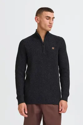 Zdjęcie produktu dla !SOLID SDRICARDO Męski sweter z wełny, model Troyer, grubszy splot, mieszanka bawełny, krój regular