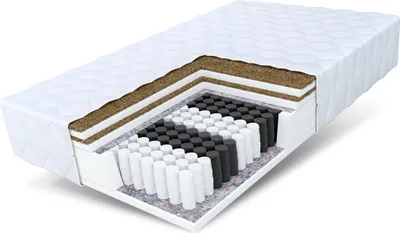 Produktbild von Matratze 90x200 cm HOME DOUBLE 7 Zonen H3 H5 Taschenfederkern Kokos Höhe ca. 21 cm Matratzenbezug Premium